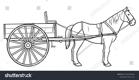 Classic Single Horse Cart Stock Illustration Stock Vector (Royalty Free ...