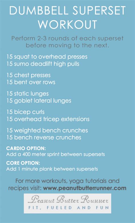 Total Body Dumbbell Superset Workout - Peanut Butter Runner