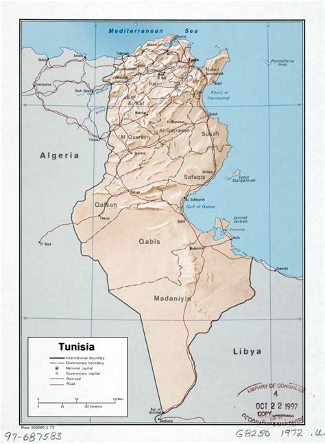 Detailed Map Of Tunisia