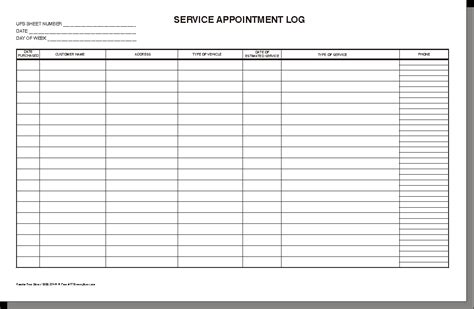 Customer Service Schedule Template