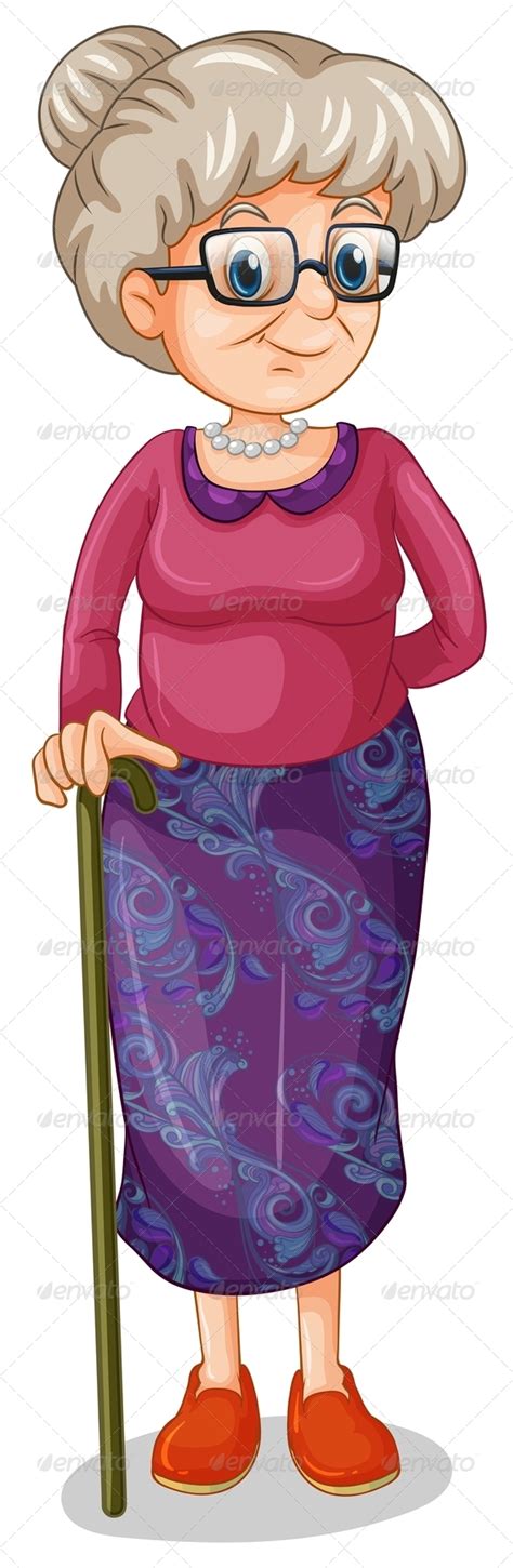 Old woman with cane Scrapbook Clipart, Mini Scrapbook, Colegio Ideas, 2d Character Animation ...