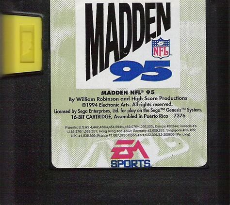 Madden NFL 95 (1994) box cover art - MobyGames