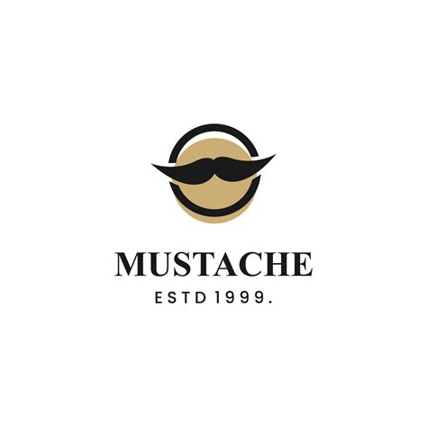 mustache iconic logo design on isolated background 13547906 Vector Art ...