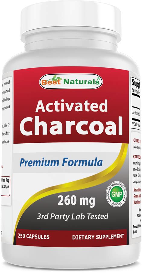 Best Naturals Activated Charcoal 280 mg 250 Capsules - Walmart.com - Walmart.com