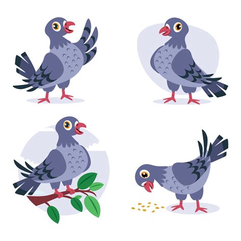 Cartoon Drawing Of Cute Pigeons 13537152 Vector Art at Vecteezy