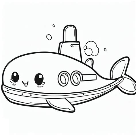 Cute Submarine coloring page - Download, Print or Color Online for Free