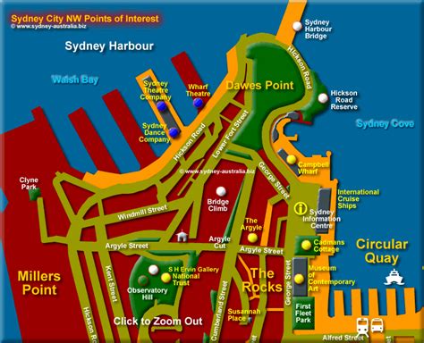 Sydney Attractions (Near the Bridge) Map