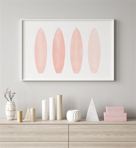 Pink Surfboard Wall Art Beach Nursery Decor Printable Wall - Etsy