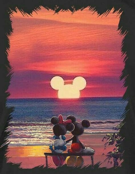 Sunset Romantic Mickey And Minnie Mouse Love Wallpaper - allwallpaper