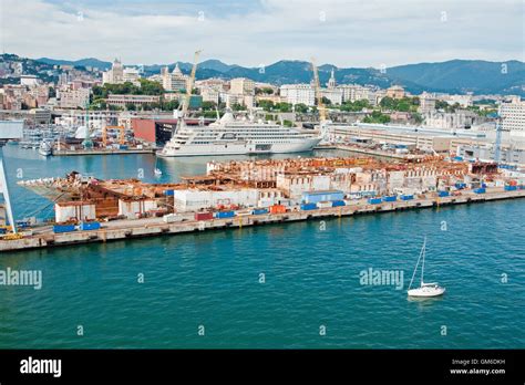 Wreck of the Costa Concordia being broken up in the Port of Genoa ...