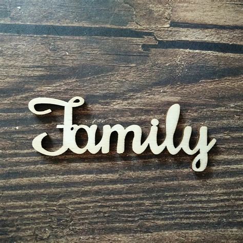 10pcs Family Script Word Wood Sign Art Gallery Laser Cut Cursive Wooden ...