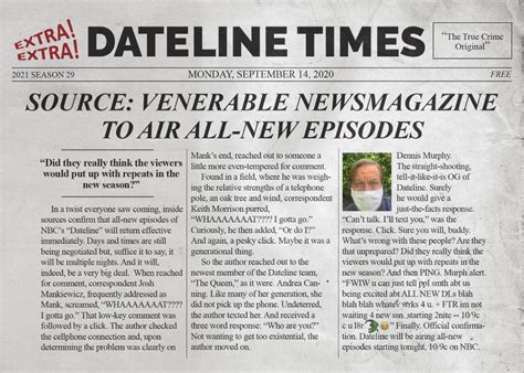 Dateline NBC - Extra! Extra! Read all about it! Dateline... | Facebook