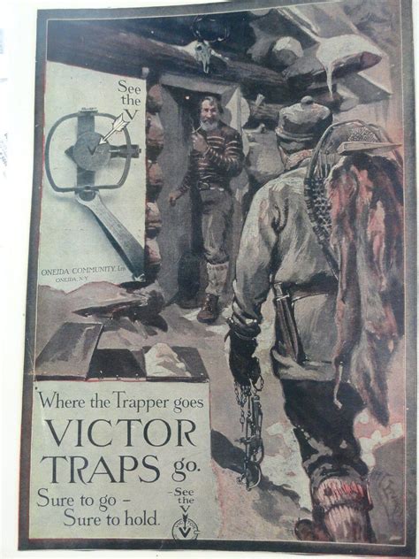 Victor Traps Advertising Poster Where Trappers Go. Edwards Artist ...