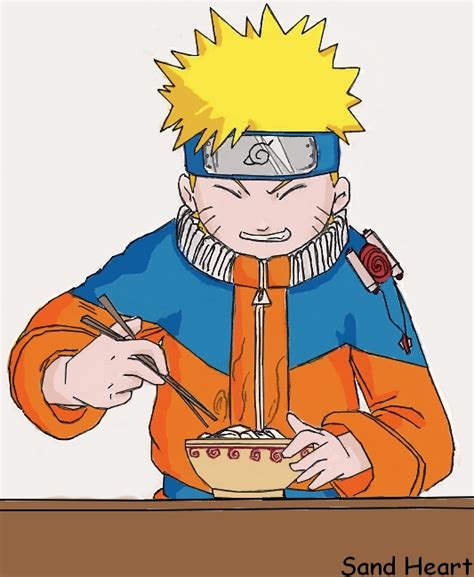 Naruto eating ramen by Sand Heart