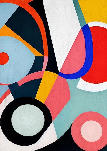 Premium Photo | Colorful modern abstract painting of geometric shapes