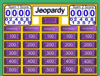 Fractions Jeopardy 5th Grade Review by Kathleen McGowan | TpT