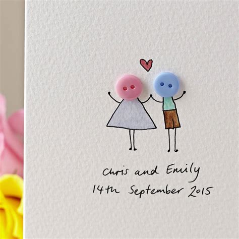 personalised ‘button love’ handmade card by hannah shelbourne designs | notonthehighstreet.com