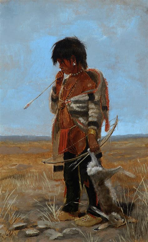 Indian Boy Painting by Charles M Russell - Fine Art America