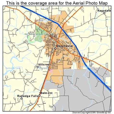 Aerial Photography Map of Manchester, TN Tennessee