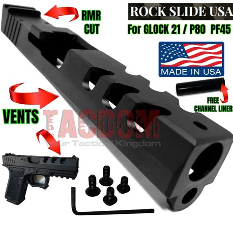 ROCK SLIDE USA RS2FS45 RMR CUT Slide for Glock 21 Gen 3 Polymer 80 PF45 BLACK 45ACP – TACDOM