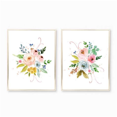 Baby Girl Nursery Prints. Floral Watercolor Wall Art. Floral Nursery Art. Girl Nursery Printable ...