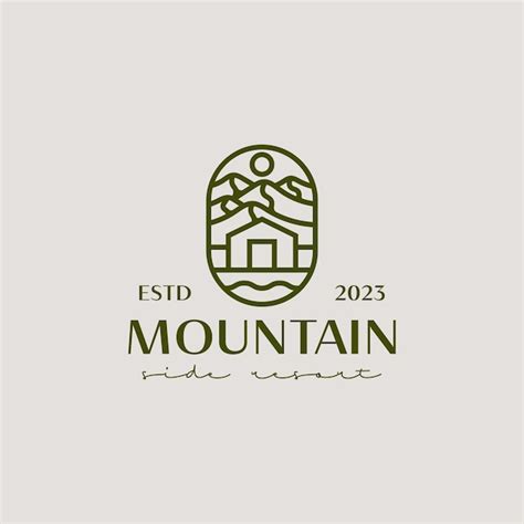 Premium Vector | Mountain house resort logo template universal creative ...