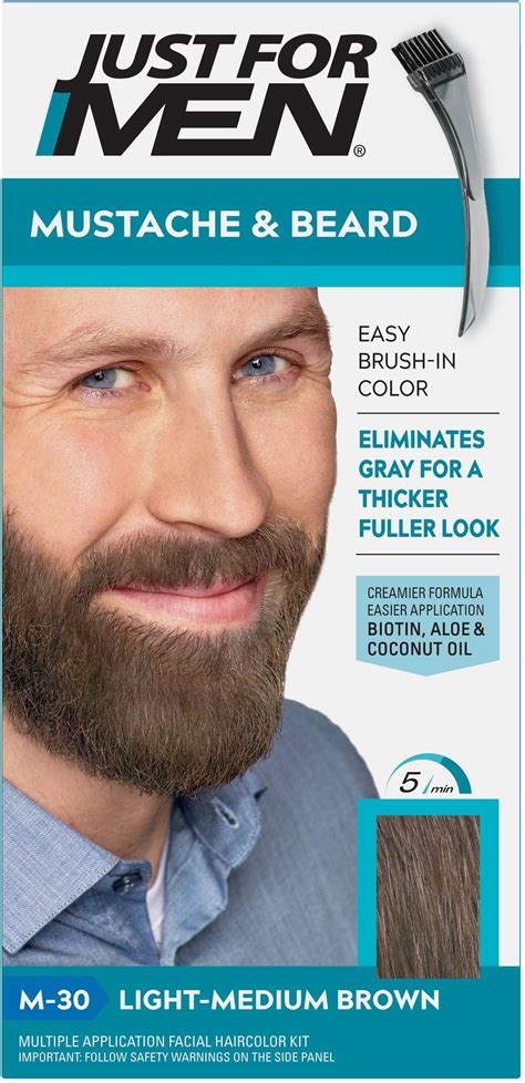 JUST FOR MEN Light Brown Hair Coloring Beard Color Kit, 1 ea - Walmart.com