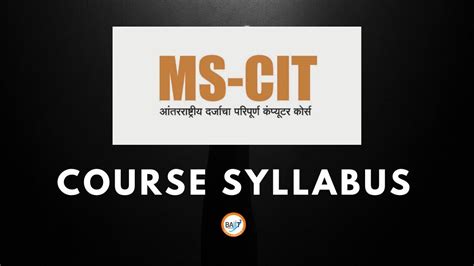 MSCIT COURSE SYLLABUS | - YouTube