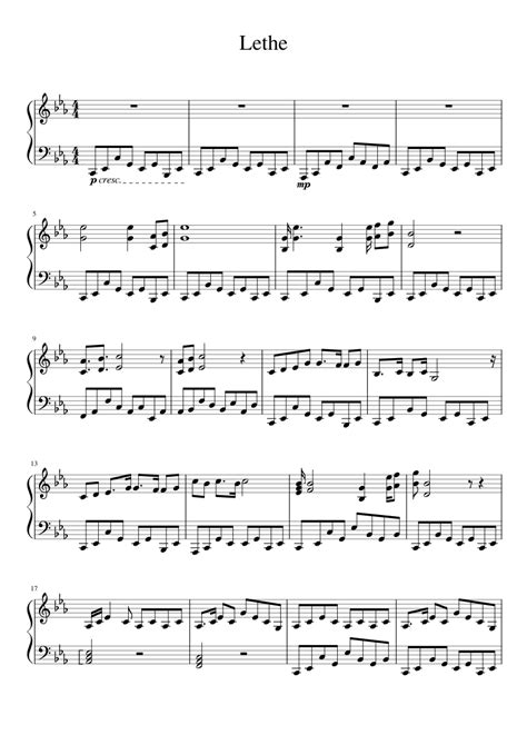 Lethe Sheet music for Piano (Solo) | Musescore.com