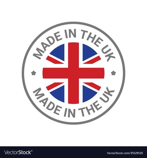 Made in uk britain flag logo english brand Vector Image