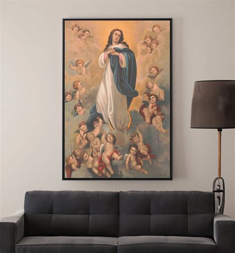 The Assumption of Mary Canvas/poster Wall Art Reproduction, Vintage Christian Print Framed - Etsy