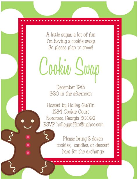 Free Printable Free Cookie Exchange Invitation Templates Click>>> And Download The Editable Pdf ...