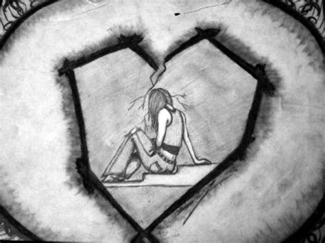 Broken Heart Pencil Drawing