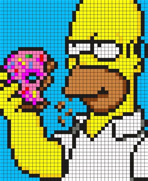 Homer_simpson by Tashar_h on Kandi Patterns | Pixel art, Minecraft ...