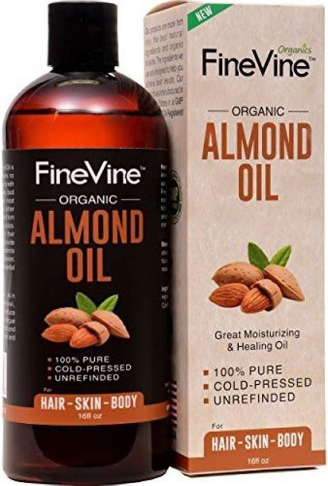 FineVine 100% Pure Almond Oil - 16Oz - For Skin Moisturizer, Wrinkles ...