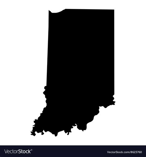 Map of the US state of Indiana Royalty Free Vector Image