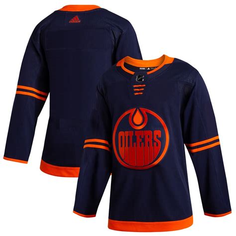 Men's Edmonton Oilers adidas Navy Alternate Authentic - Jersey