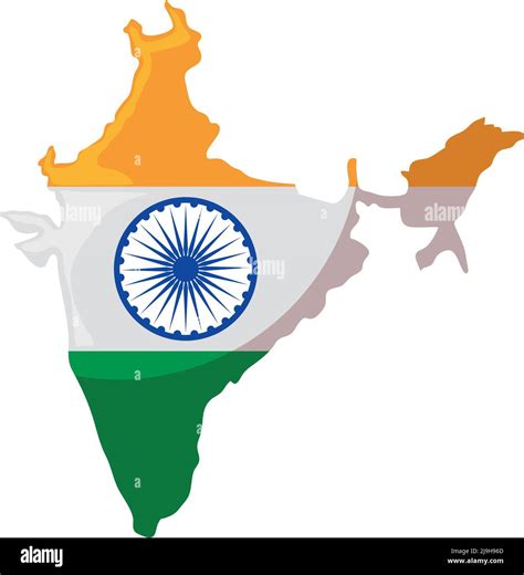 indian flag in map Stock Vector Image & Art - Alamy