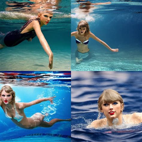 Taylor Swift swimming underwater | Stable Diffusion