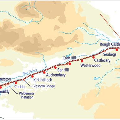 1 The location of the Antonine Wall running between the Firths of Clyde... | Download Scientific ...