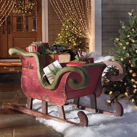 24 Santa Sleigh Christmas Decoration in Your Home | Outdoor christmas decorations, Rustic ...