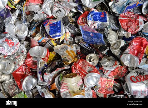 Aluminum alloy soft drink cans ( tin cans) collected for recycling at Stock Photo, Royalty Free ...