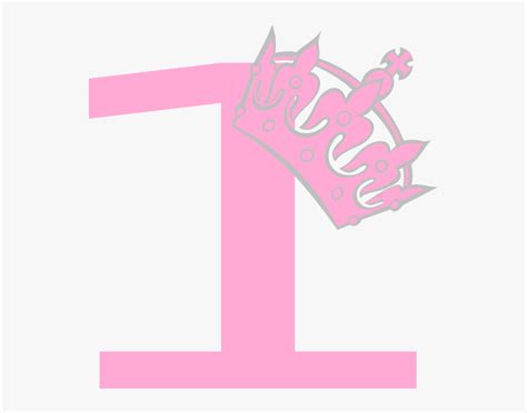 Pink Number One Clipart Outline