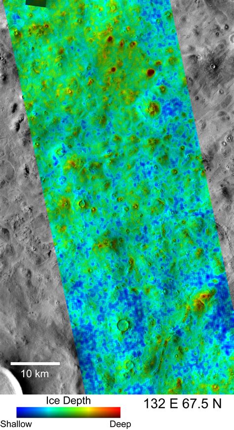 Depth-to-Ice Map of an Arctic Site on Mars – NASA Mars Exploration