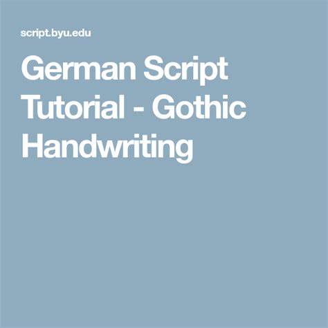 German Script Tutorial - Gothic Handwriting | Tutorial, German, Handwriting