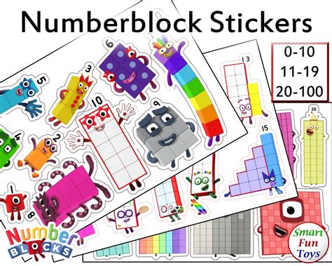 Numberblocks Stickers Vinilo brillante 8.25 x 5.75 pulgadas | Etsy