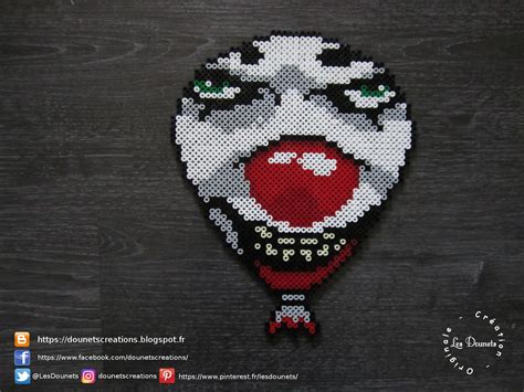 Ça (1990) - Pennywise - Tim Curry | Hama beads patterns, Perler bead patterns, Perler beads designs