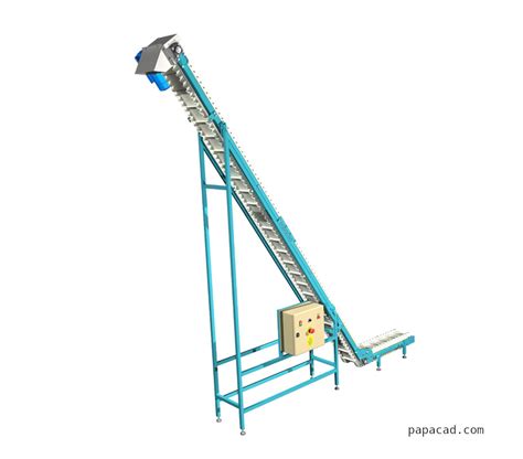 Cleated belt conveyor design - Download 3D & 2D CAD project