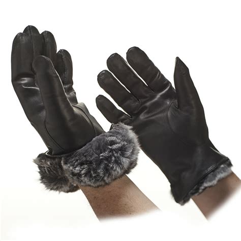 Men's Chinchilla Leather Gloves | Men's Fur Lined Gloves | Gloves-Online