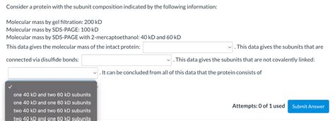 Solved Consider a protein with the subunit composition | Chegg.com